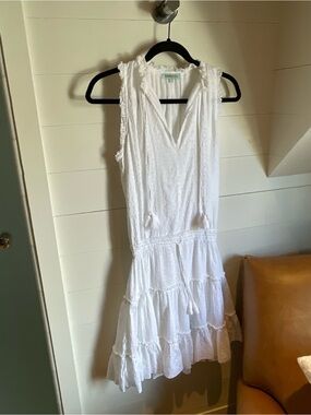 Sleeveless White Eyelet Tiered Midi Dress by Sanctuary